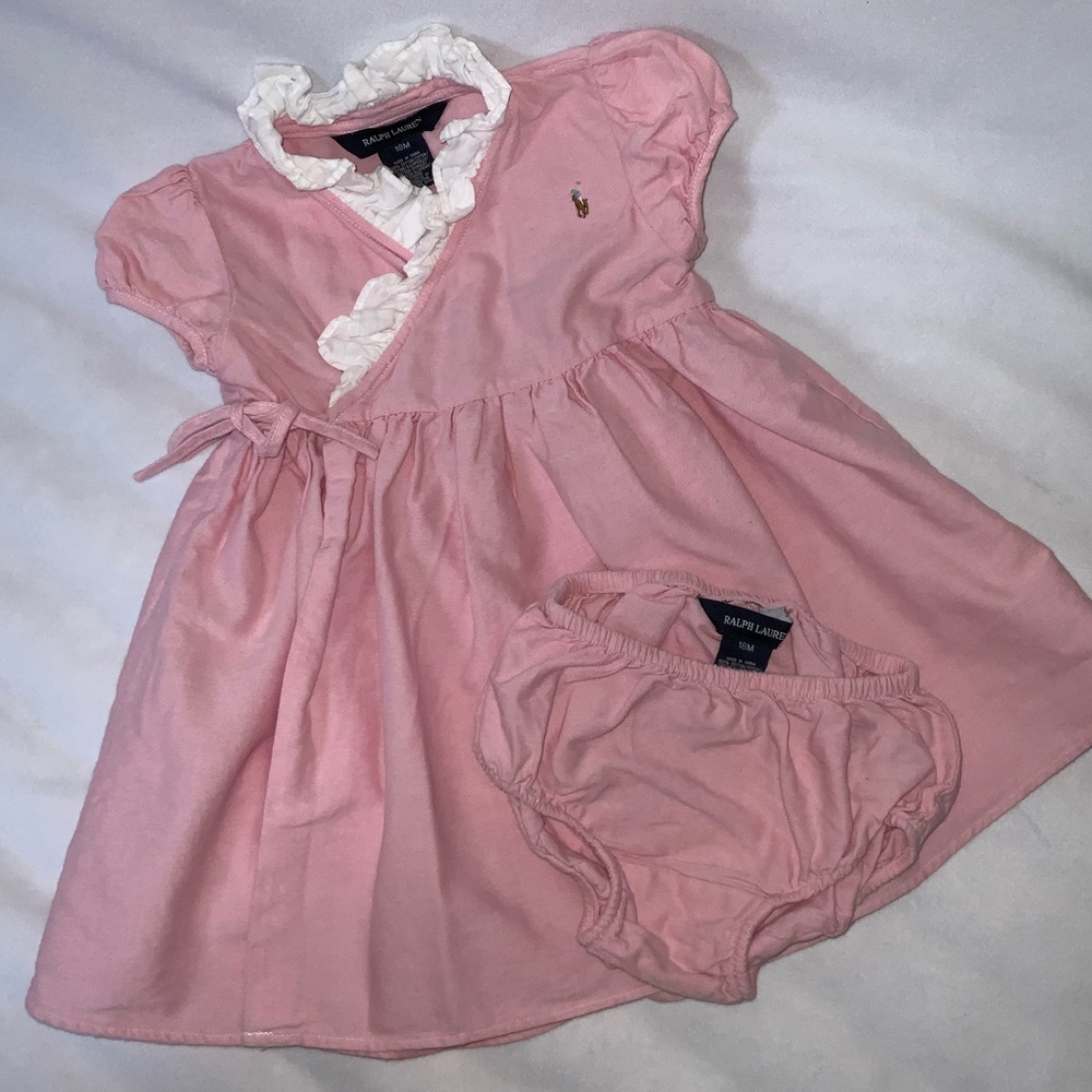 Girls Ralph Lauren pink wrap dress